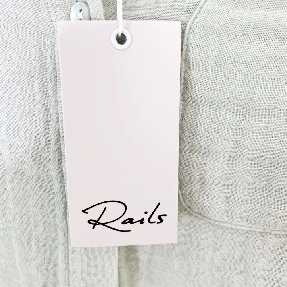 Rails Ellis Cotton Gauze Shirt in Willow XS NWT_7